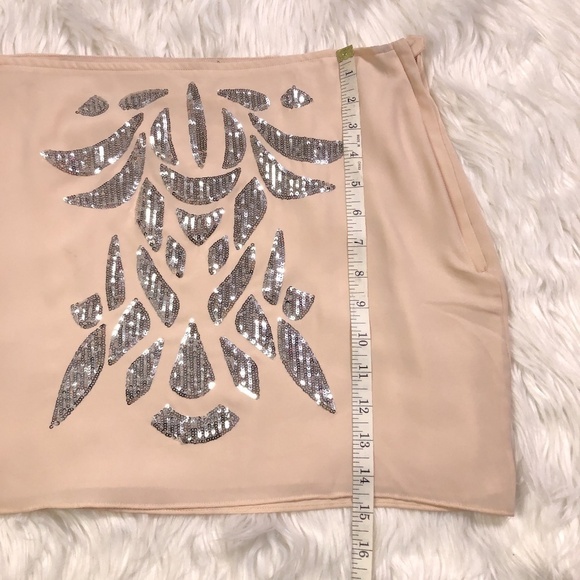 H&M Nude Silver Sequins Skirt - Picture 4 of 7